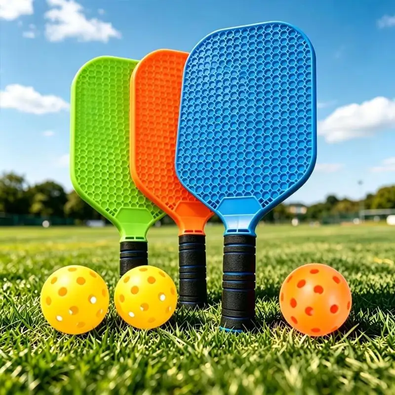 Pickleball Paddle With Ball Textured Honeycomb Core Non‑Slip Grip For Beginners Indoor Outdoor Sports Training Game