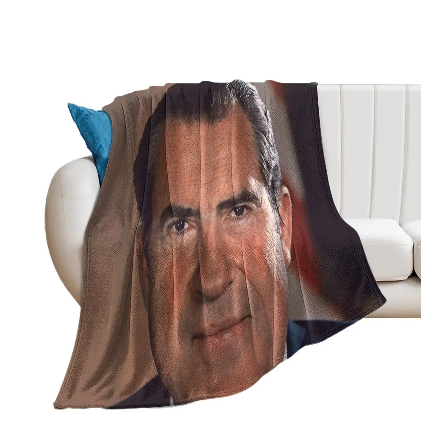 Richard Nixon Portrait Throw Blanket Kid'S Furry Tourist Blankets