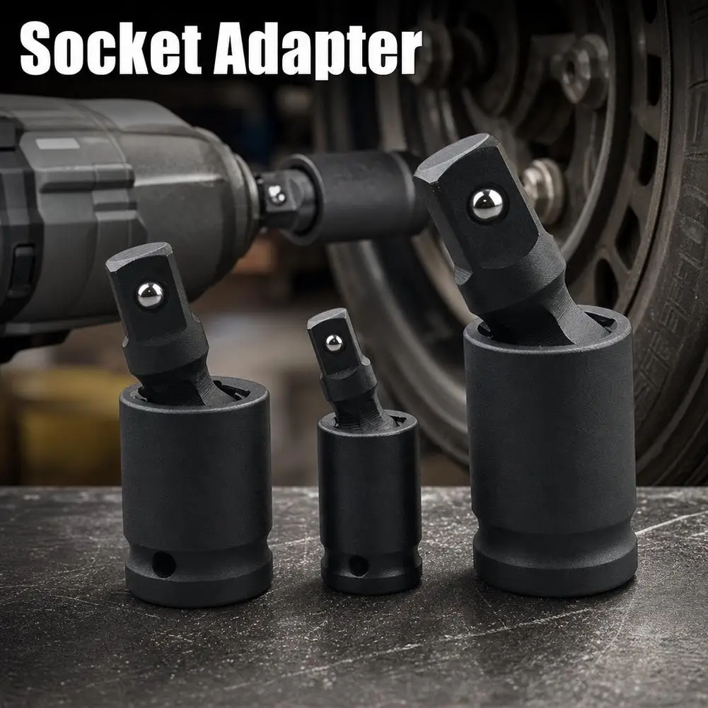 360° Swivel Universal Joint Socket Impact Wrench Adapter Drive Wobble Extension Set 1/2