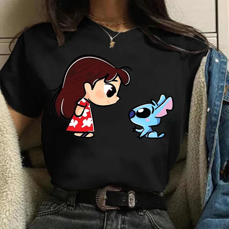 Summer Aurora Princess Mermaid Cartoon Print T-shirts Harajuku Casual Women Tees Round Neck Short Sleeve Tops Girls Clothes