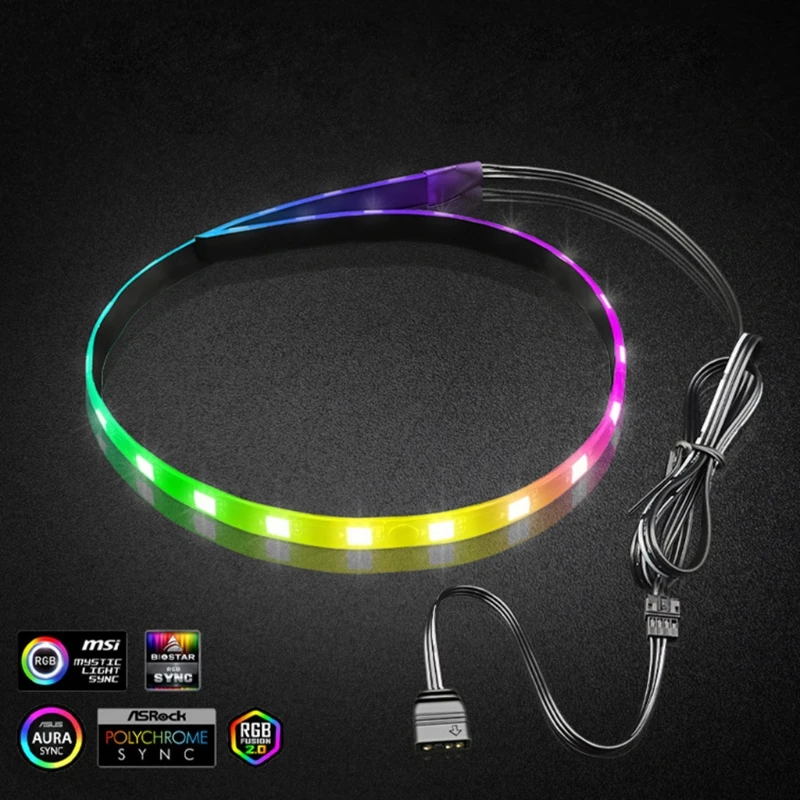 Coolmoon – bande lumineuse LED RGB /5V, pour carte mère, avec 4 broches, boîtier d'ordinateur, à monter soi-même, K1KF