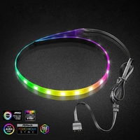 Coolmoon PC RGB LED Strip Light for Motherboard with 4 Pin RGB /5V ARGB Header Computer Case DIY Lighting 1.3ft K1KF