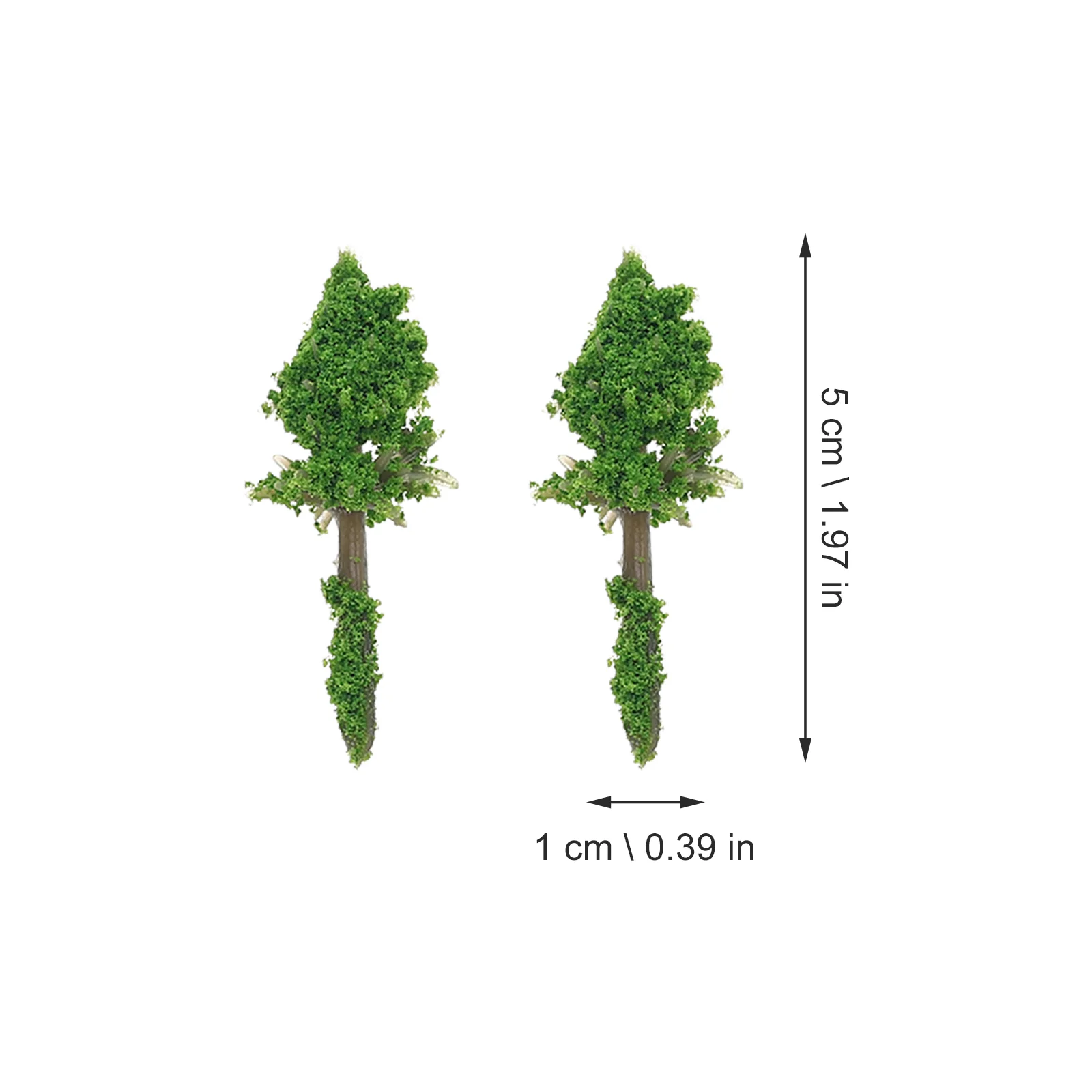 Arbres de micro paysage enrichis, faux modèles en plastique, mini train, chemin de fer l'inventaire, 50 pièces