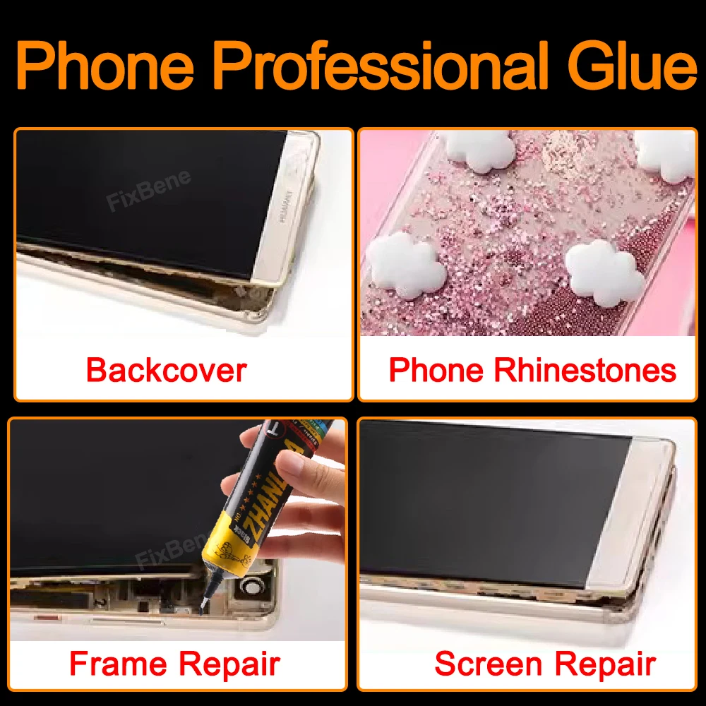 Cell Phone Screen Glue Precision Black Adhesive Strong Watch LCD Display Repair Tools Kit Back Cover Puzzle Frame Contact Cement