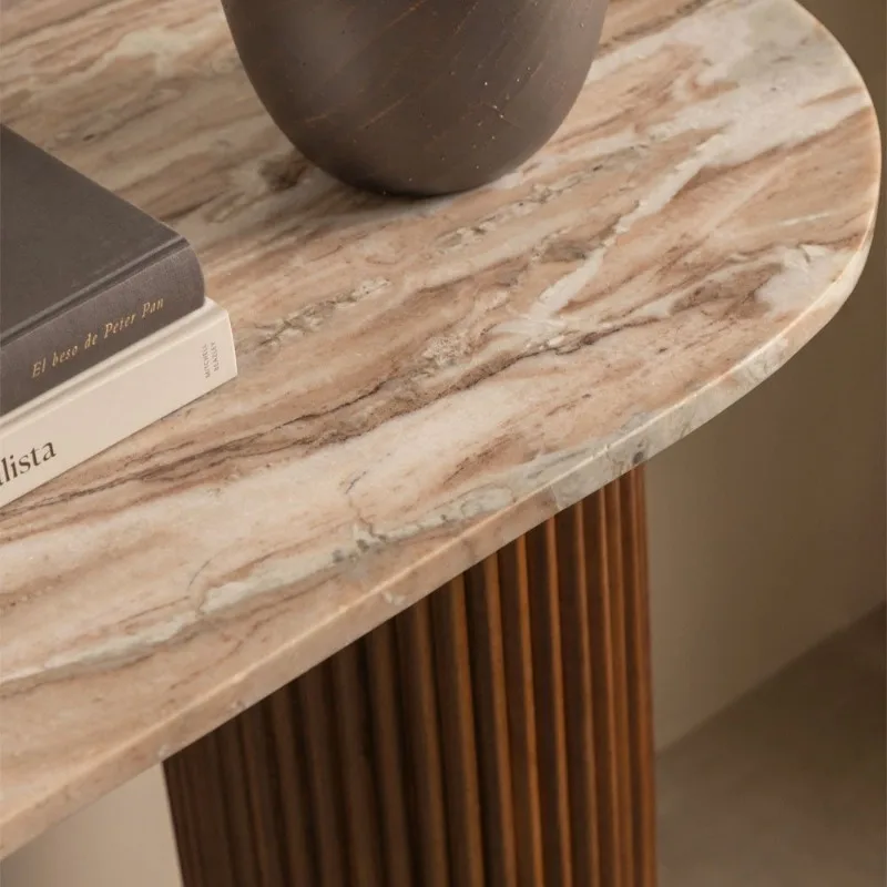 Vandana Terra Ultra console table 110x45 cm in marble and mango wood