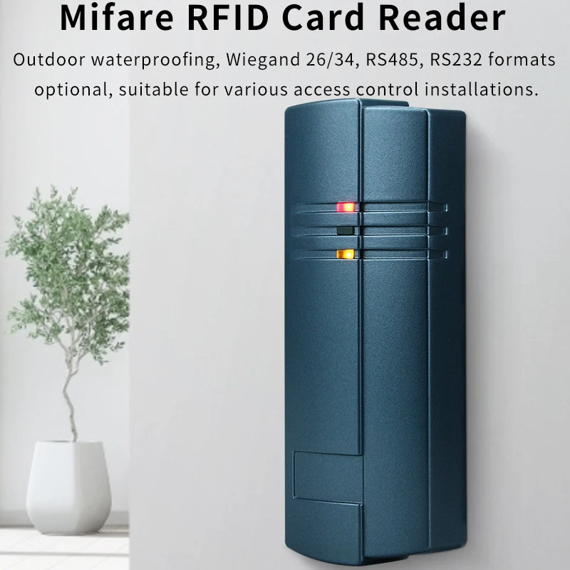 13.56Mhz Mifare Proximity Access Control Card Reader, Wiegand26/34, RS232, RS485, UART TTL Format,Waterproof IC RFID Card Reader