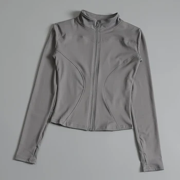 Gym Fitness Zip up Training   Running Workout Yoga Cropped Track Sport Jackets for Women