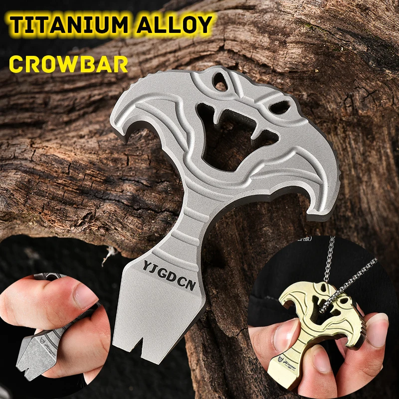 criativo colar pingente liga de titanio crowbar extrator de unhas abridor de garrafas auto defesa ao ar livre stab cone ferramenta window breaker 01