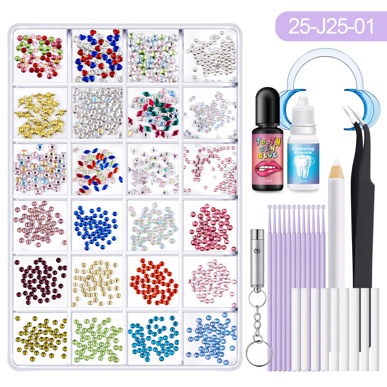 

DIY Tooth Gem Kit for Girls & Boys 1350Pcs Crystals 9 Shapes Bedazzle Professional Teeth Gem Kit Y2K Diamonds