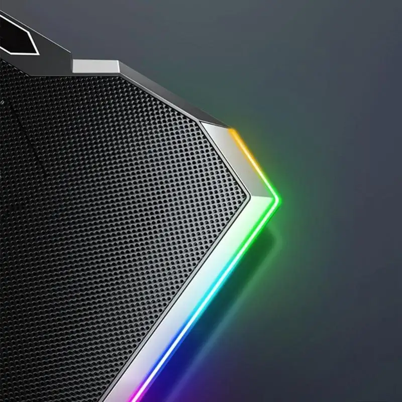 حامل كمبيوتر محمول 652F، 8 حامل هادئ لمروحة التبريد، حامل هاتف مشعاع RGB صامت