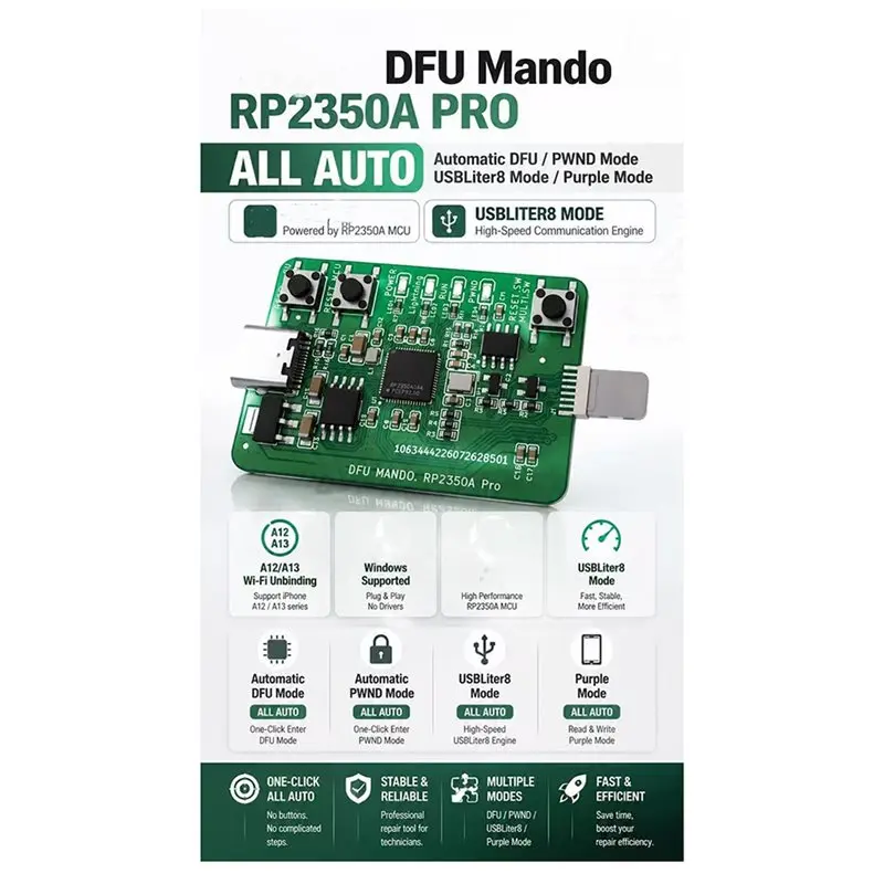 Phone Repair Tool For Magico DFU MANDO RP2350A PRO Automatic DFU Tool Entering DFU/PWN Mode