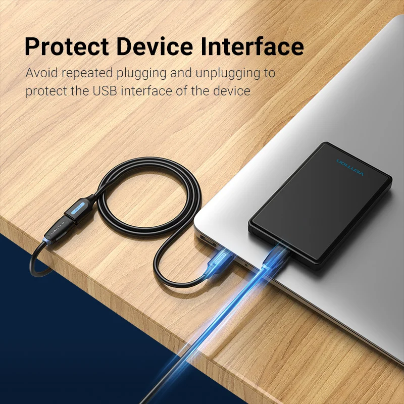 Vention USB Extension Cable USB 2.0 Extender Cord for Smart TV SSD Xbox One Laptop PC Fast Speed 1m 2M 3m 5m USB Cable Extension