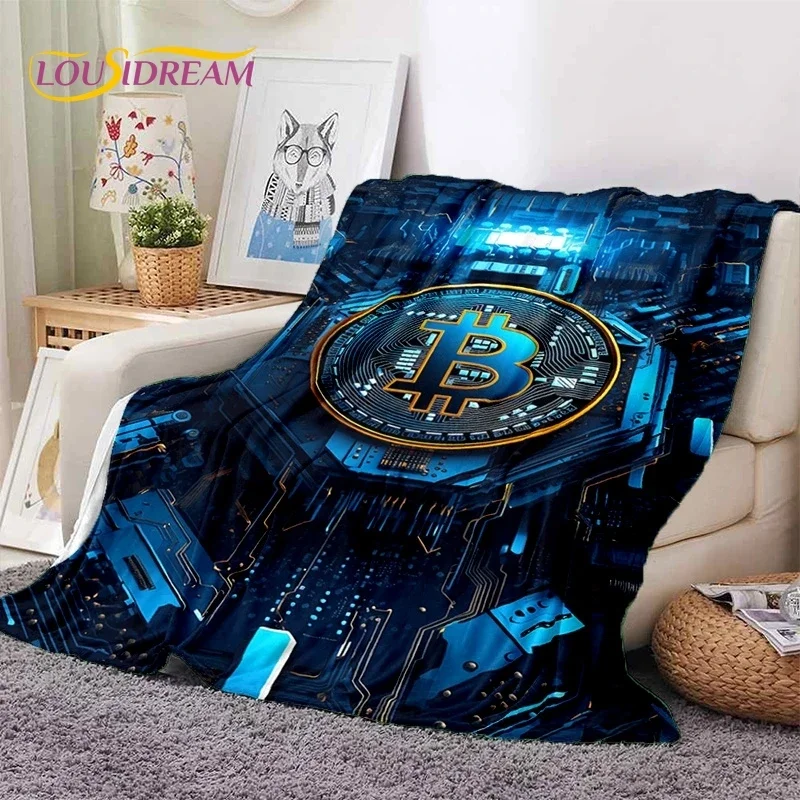 Bitcoin Virtual Currency NFT Soft Flannel Blanket for Beds Bedroom Sofa Picnic,Throw Blanket for Cover Outdoor Leisure Nap Gift