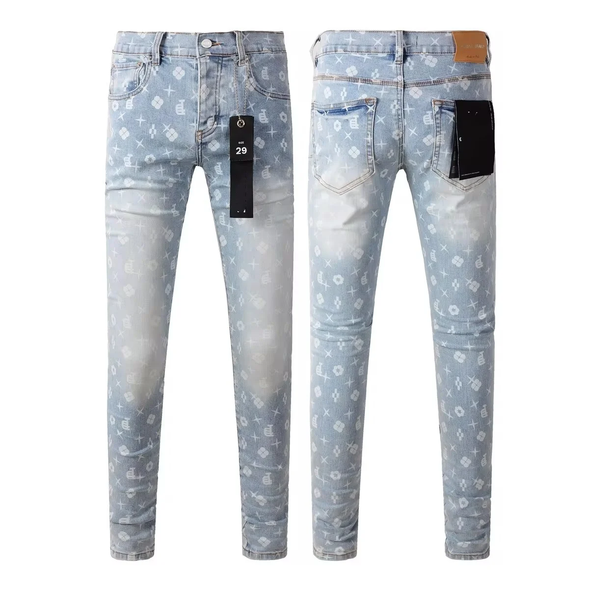 Top-Qualität Purpur Jeans Männer mit High Street Print Buchstaben Hosen Modemarke Reparatur Low Rise Skinny Graffiti Buchstaben Hose