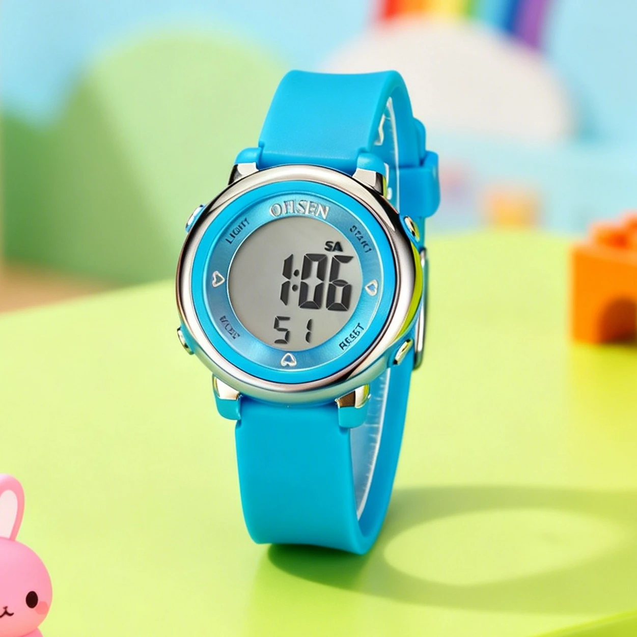 New Design Watch for Girl Women Sport Digital LCD Watch 50M Diving Purple Silicone Strap Cartoon Children Wristwatch Kid Gift