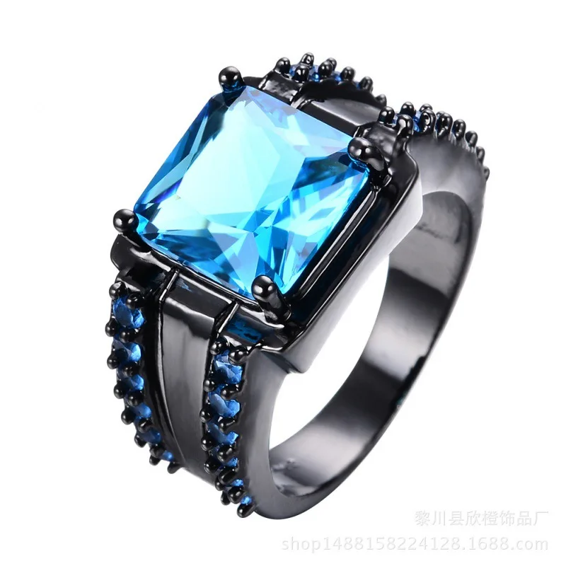 2026 New European and American Creative Fashion Zircon Square White 4-Claw Large Zircon Jewelry Accessories Wholesale