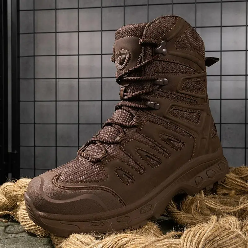 Men'S Training Boots With Side Zipper Outdoor Heavy Duty Boots Wear Resistant Ankle Boots Size 39-47