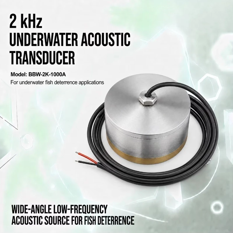 Waterproof 2kHz Piezoelectric Ultrasonic Transducer Underwater Sonar Sensor 1000m Range for Liquid Flow Level Depth Measurement