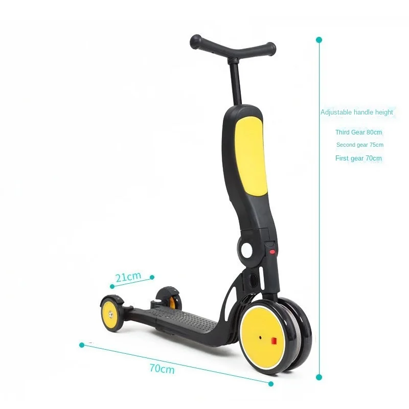 5-in-1 multifunctionele kickboard-scooter 1-3-6 jaar oude kinderen duwscooter buiten verstelbare balans fiets driewieler