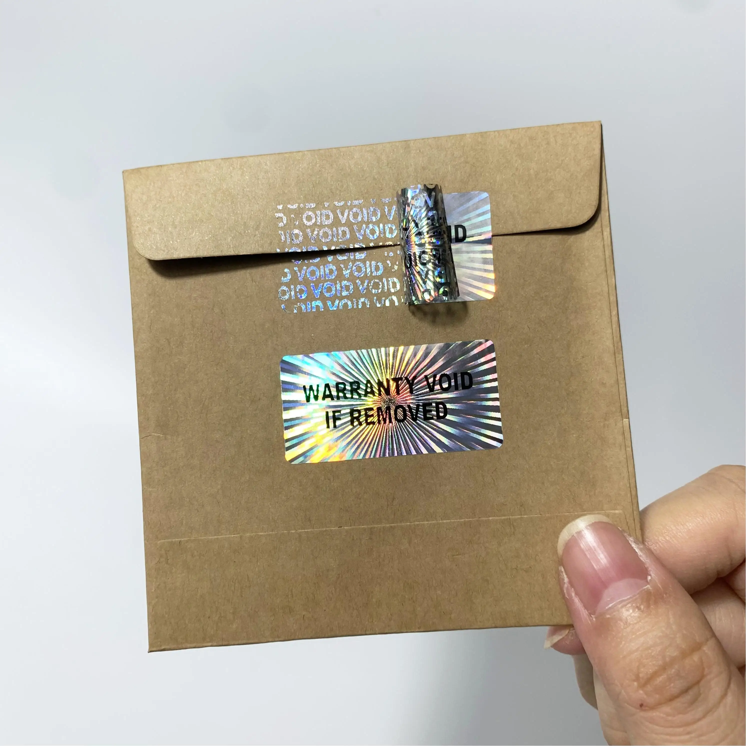 1000pcs Holographic Stickers VOID Warranty, Disposable Tamper Proof Premium Products Laser Label Sealing Stickers For Box Seals - view 3