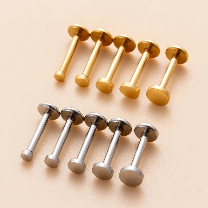1PC 316L Stainlesss Steel Push In Threadless Push inLabret Lip Rings Ear Tragus Cartilage Helix Earring Daith Piercing Jewelry
