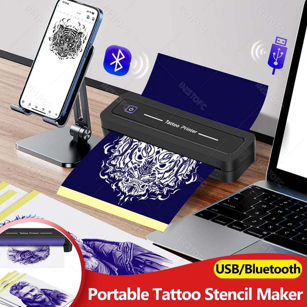 

A4 Tattoo Thermocopier Wireless Tattoo Transfer Stencil Bluetooth Printer Tattoo Thermal Printer Mobile&pc Printing