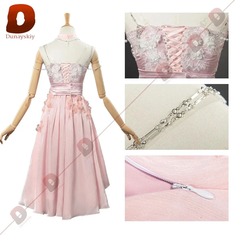 COSda@Game Love and Deepspace Flower Sea Hunter Pink Dress Princess Cosplay Skirt Accessories Set Outfits for Woman Girl Anime C