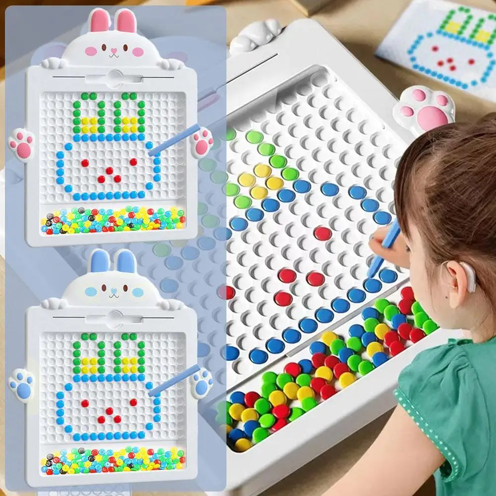 ABS Cute Rabbit Magneti Pen tavolo da disegno Baby Kindergarten Puzzle Bead giocattolo per bambini magnetico bambini immaginazione coltivare N1F4