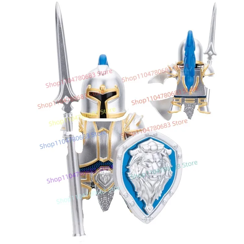 MOC ビルディングブロック ミニ人形モデル、アンティーク兵士組み立て鎧アクセサリー、趣味の収集玩具、クリスマスギフト