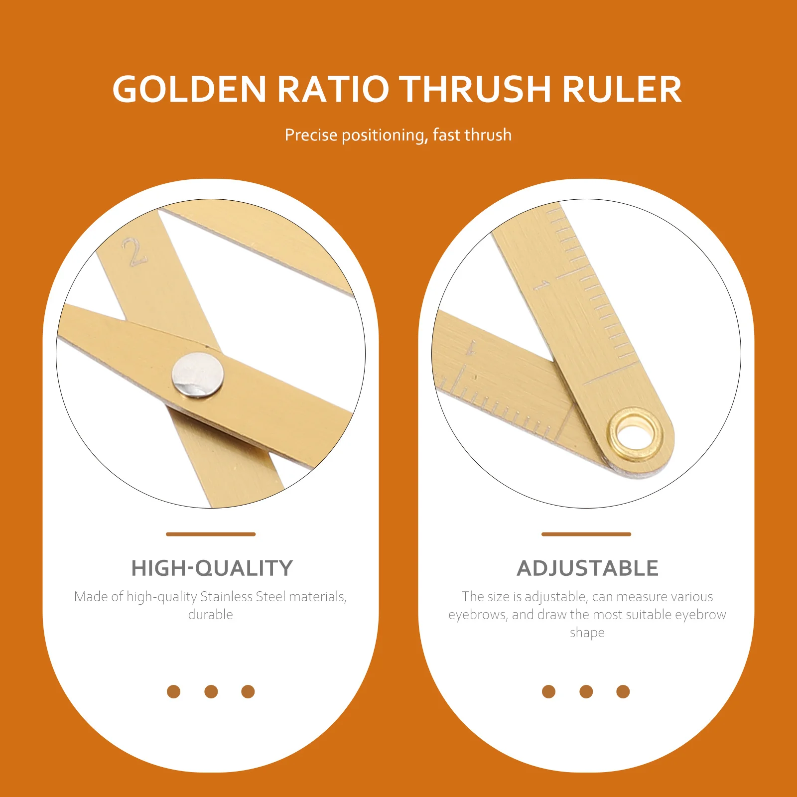 

1Pcs Lightweight Stainless Steel Eyebrow Ruler Golden Ratio Sliding Three-Point Measuring Tool for Perfect Brows