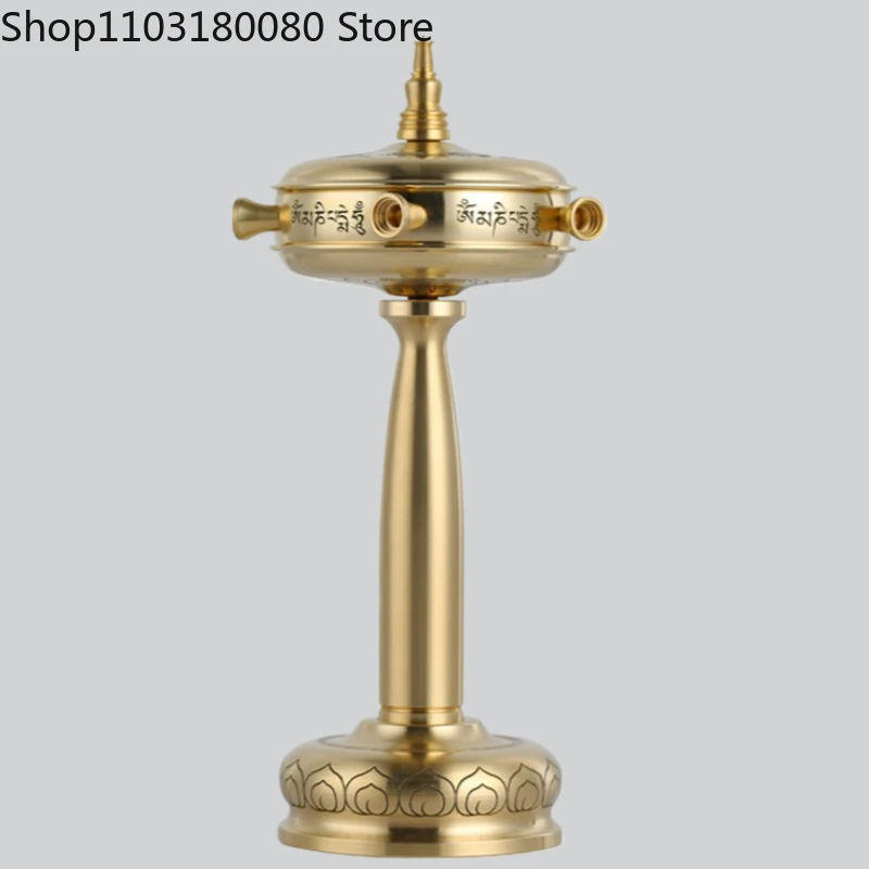 15cm Exquisite copper Hand turn Prayer wheel Customized Microfilm sutras  Praying Wheel