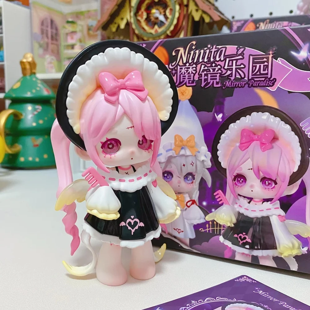 Ninita Mirror Paradise 시리즈 블라인드 박스 귀여운 Ninita 애니메이션 인형 서프라이즈 백 미스터리 박스 애니메이션 피규어 데스크탑 장식 소녀 장난감 New