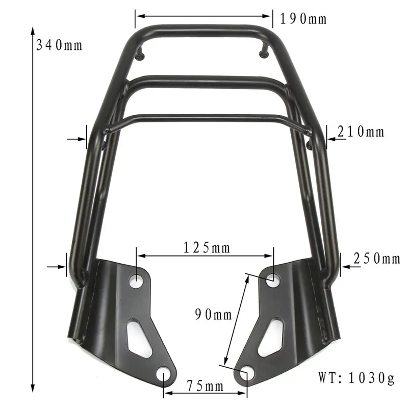 A48P-Motorcycle Rear Luggage Rack Iron Support Shelf Carrier For Grom OG SF MSX125 2016-2020