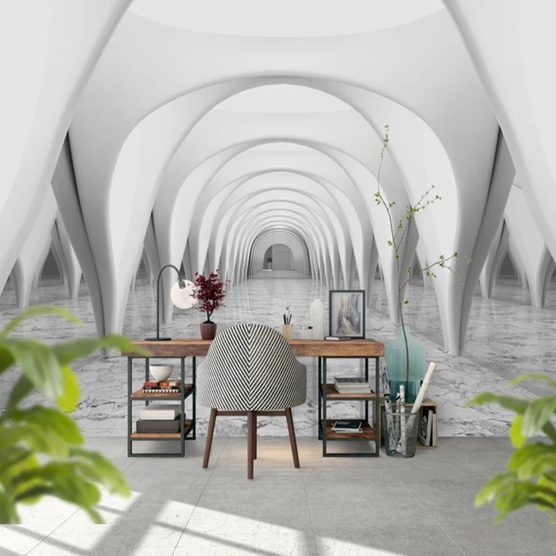 Custom Photo Mural Modern Abstract Space Roman Column Arch Building Wallpaper 3d Living room TV background bedroom restaurant 8d
