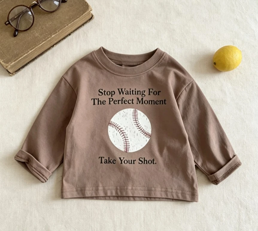 Minimal Child Sport Ball Toddler Long Sleeve T Shirt Baby Skin Friendly Fabric Kid Ball Graphic Clothing Wear Kid Popular Cloth