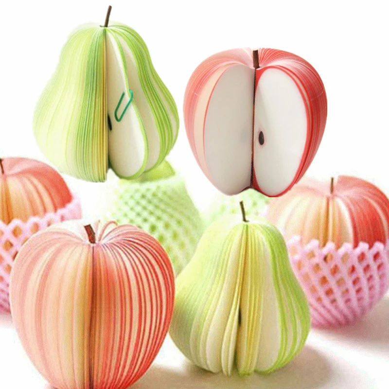 4pcs Fruit Shape Self-Stick Note Self Adhesive Label 125sheets/Pack Message,List,Record,Reminder,Education & Office Supplies