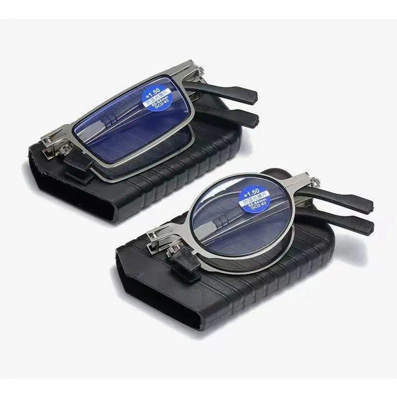 Metall Runde Quadratische Faltbare Lesebrille für Damen und Herren Blaulichtfilter Computer Tragbares Design Lesehilfe Brillen +1.1.5.2.2.5.3.4