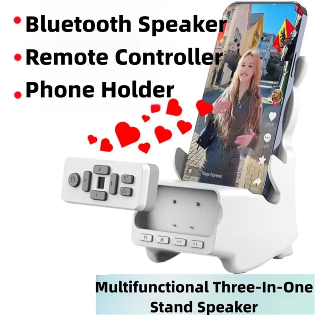 DT90 New New Wireless Bluetooth Speaker Phone Stand Remote Controller Browsing Video Photo Taking Page Turning