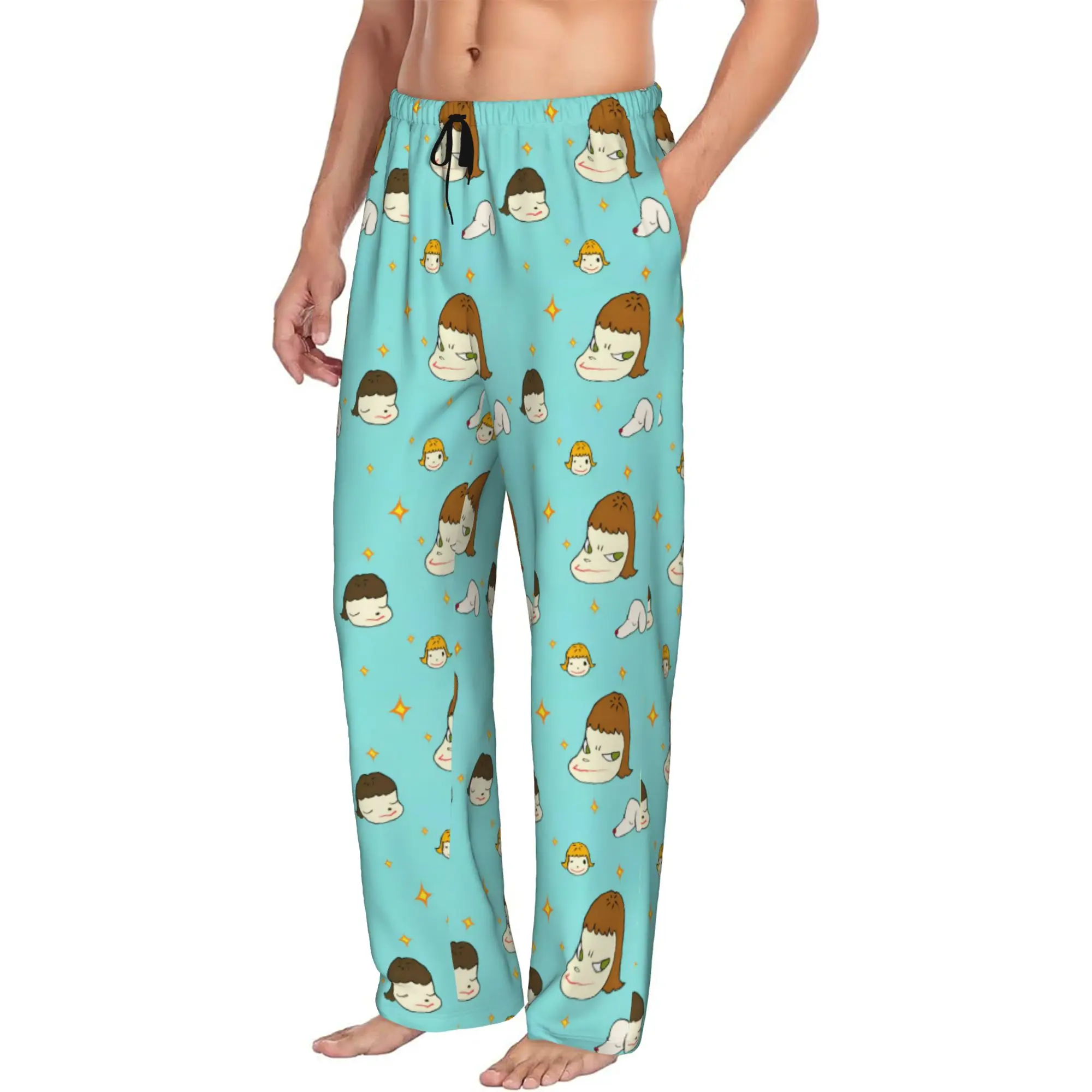 Custom Y-Yoshitomos Nara Pajama Pants Men  Lounge Sleep Stretch Sleepwear Bottoms with Pockets