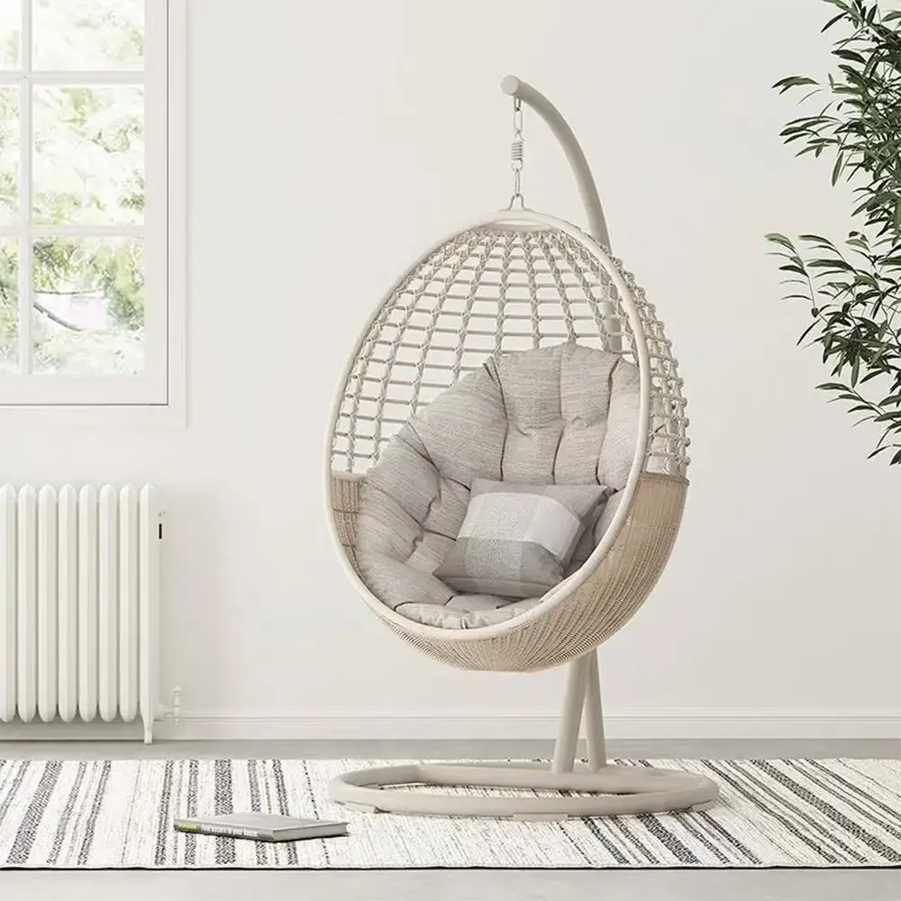 2026 Modern Outdoor Garden Egg Chair Soft Wicker Patio Swings Hanging Rattan Swing Chair Stylish Hammocks for Patio or Yard