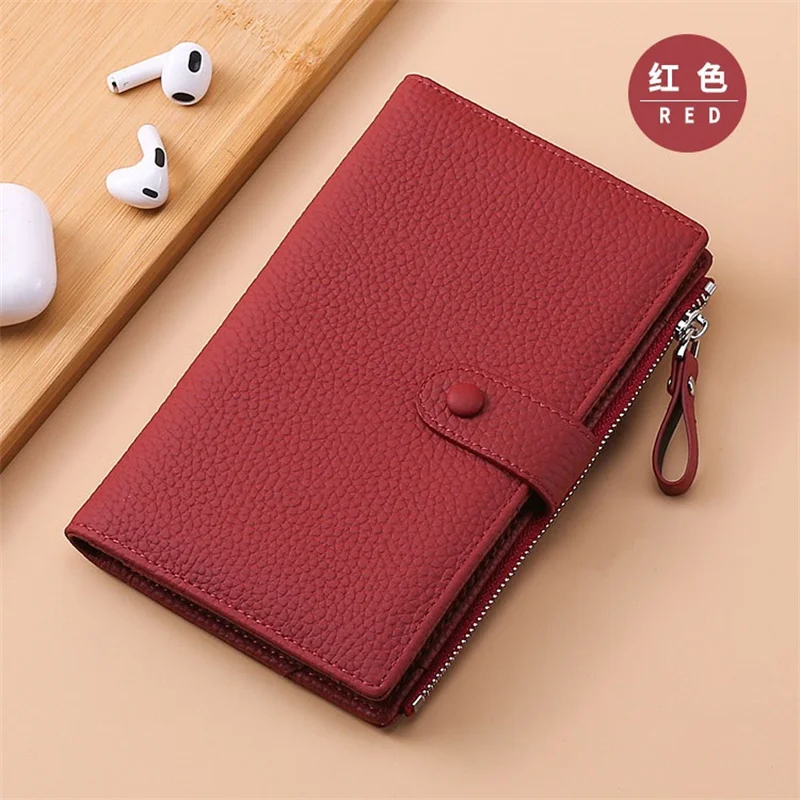 

Short Genuine Leather Wallet Woman 2025 New Cow Leather Purse Thin RFID Card Holder Passport Cowhide Clutch Bag