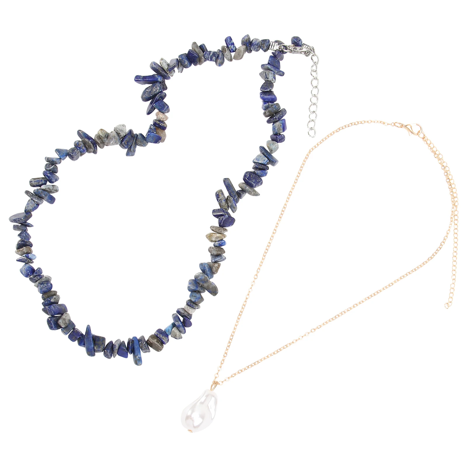 

Chic Double-Layer Irregular Stones Alloy Necklace For Women Clavicle Decoration Versatile Elegant Charming Gift