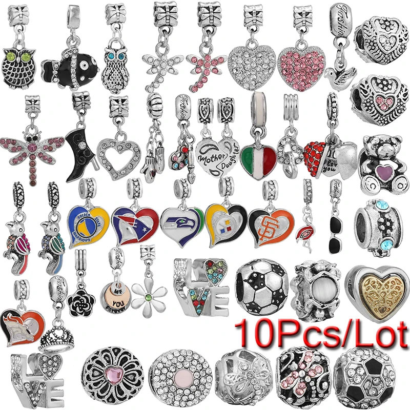 10Pcs/Lot Cute Owl Bird Forever You Me Charms Beads Fit DIY Bracelets Necklaces For Women Jewelry Making Special Offer Wholesale