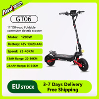 Arwibon GT06 1200W Adult Electric Foldable Commuter EScooter，Speed up to 40KM，48V /13/23.4AH,11\