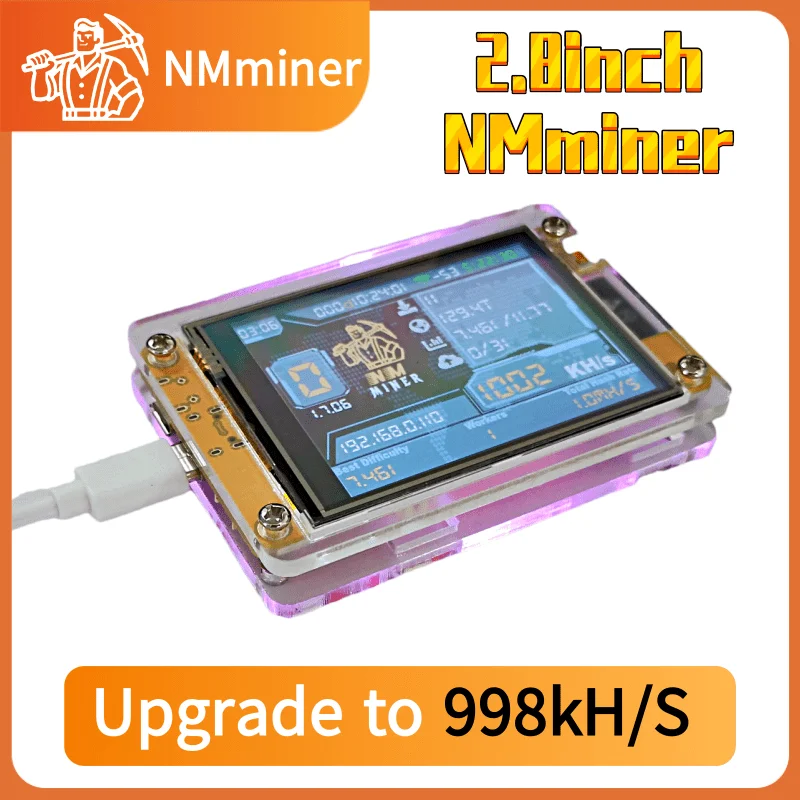 NMMiner NerdMiner V2 ESP32-2432S028R شاشة ذكية 2.8 بوصة Lucky Miner مع Hashrate Crypto Lottery 960KH/s لـ Bitcoin DROOM