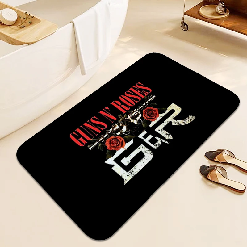 Bathroom Rug G-Guns N' Roses Kitchen Carpet for Bedroom Anti Slip Foot Mat Custom Doormat Entrance Door Room Decorating Items