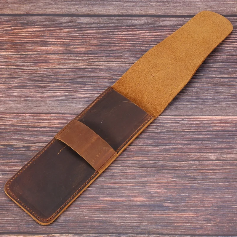กระเป๋าหนังใส่ดินสอทำด้วยมือกระเป๋าใส่ปากกาหมึกซึมหนังวัวอุปกรณ์เสริมย้อนยุควินเทจสำหรับการเดินทางวารสาร
