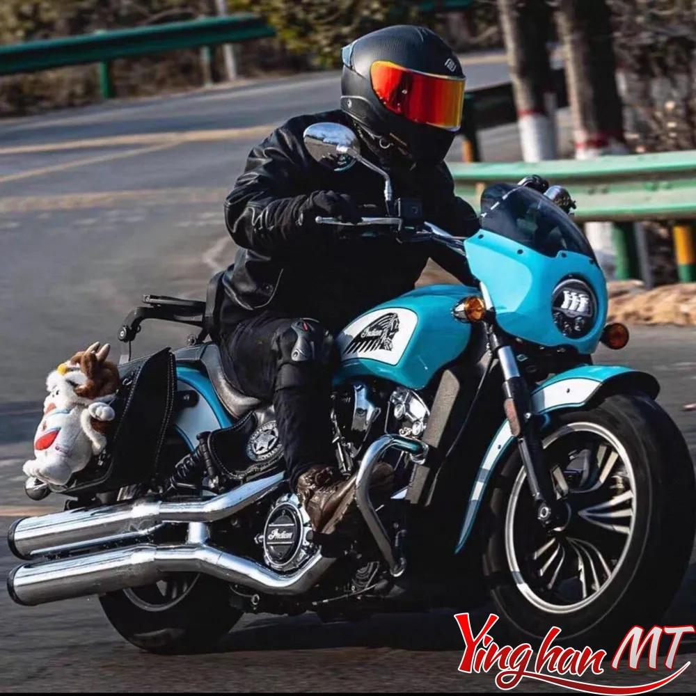 Special Attack Type Side-Mounted Windscreen for Indian Scout Sixty Icon Bobber Twenty ABS 15-24 Front Headlight Housing Cover