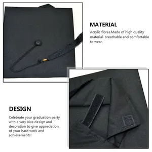 Akademischer Hut mit Fransen, Kopfbedeckung für die Erinnerung an das Fitnessstudio, Cosplay -Kappen, Charm -Ornament, DIY, Hut -Abschluss, Schulleitervorräte Haupthalleverkauf von Abschluss - №1