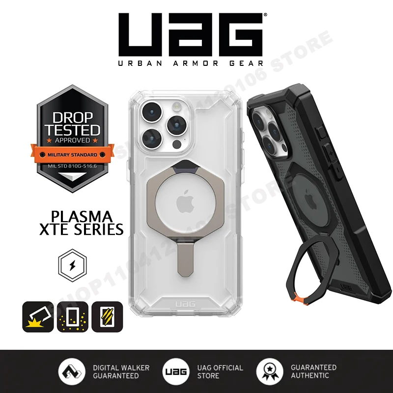 Original UAG Plasma XTE Clear Magnetic Case for IPhone 15 Pro/15 Plus /14/13/15 PRO MAX Transparent MagSafe Kickstand Cover